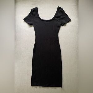 Wild Fable Black Ribbed Mini Dress (size S)